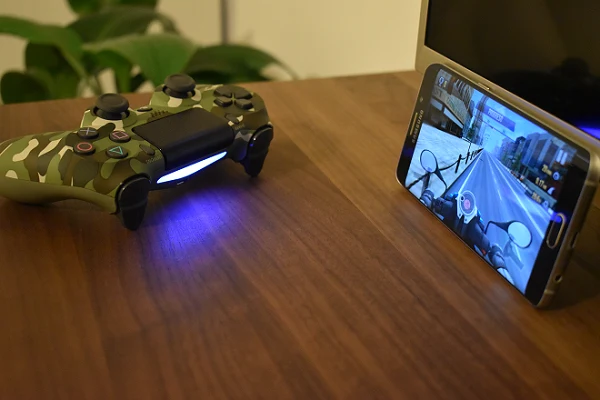 PS4 wireless controller paired to an Android phone
