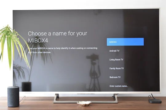 Screen TV request for a name for the My Box that is being set up.
