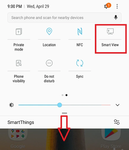 Smart View on Samsung phone