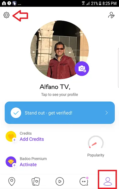 How to delete badoo account on android