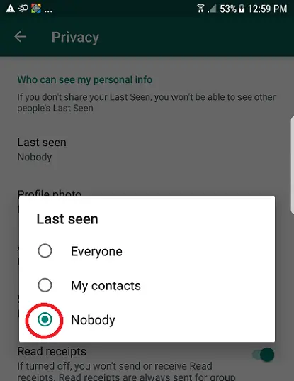 Contacts seen my whatsapp last How to