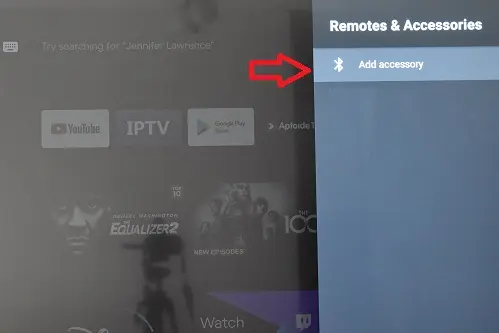 Add accessory option on android tv smart tv