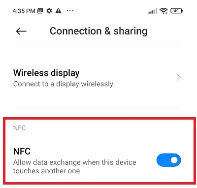 NFC on Xiaomi Android phone