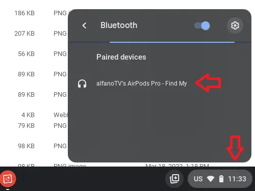 AirPods Pro in Chromebook