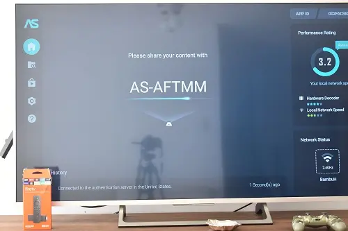 AirScreen app interface on Amazon Fire TV